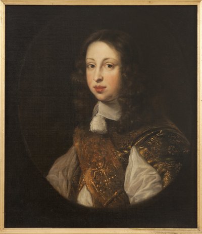 Le príncipe heritier Johann Georg von Schleswig Holstein Gottorp - Retrato de Johann Georg (1638-1655), herdeiro ao trono de Holstein-Gottorp, por Ovens, Jurgen (Jurriaen) (1623-1678). Óleo sobre tela. Dimensão: 68x59 cm. Nationalmuseum Stockholm de Jürgen Ovens