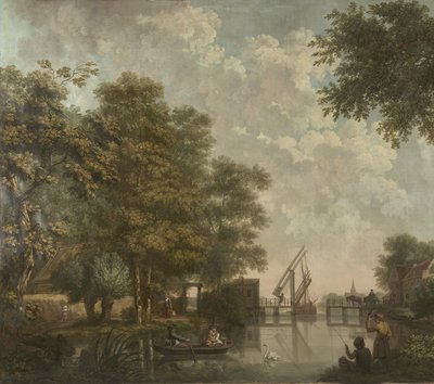 Três penduras de parede com uma paisagem holandesa
Pintura de papel de parede de uma paisagem holandesa com ponte aberta
Três penduras de parede de uma paisagem holandesa de Jurriaan Andriessen (attributed to)