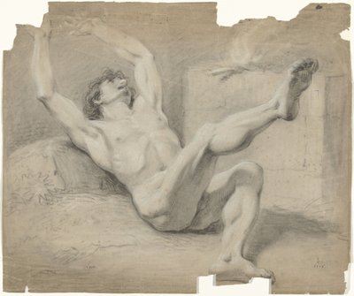 Nu masculino reclinado, braços para trás e perna direita levantada de Jurriaan Andriessen (possibly)
