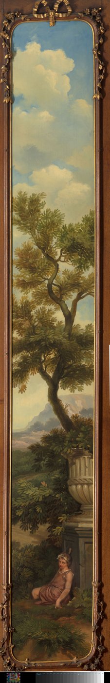 Paisagem árcade com um rapaz a dormir debaixo de uma árvore de Jurriaan Andriessen