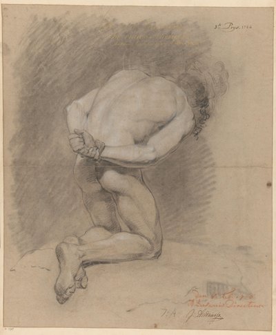 Nu masculino ajoelhado visto por trás (1º prêmio 1766) de Jurriaan Andriessen