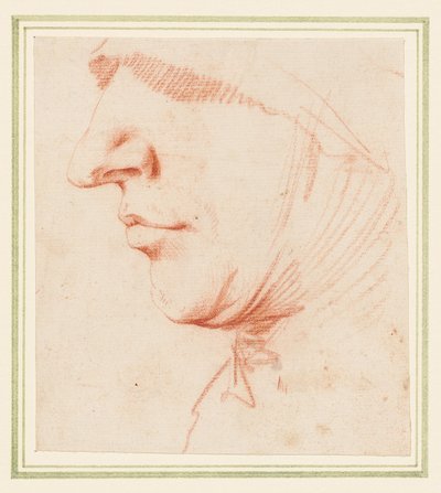 A cabeça de um homem de perfil de Jusepe de (1591 1652) Ribera