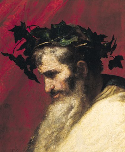 Cabeça de um homem velho, fragmento do triunfo de Baco de Jusepe de Ribera