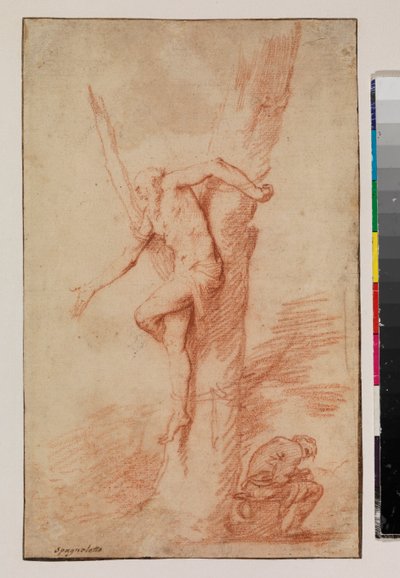 Homem amarrado a uma árvore e uma figura descansando, 1630-35 de Jusepe de Ribera