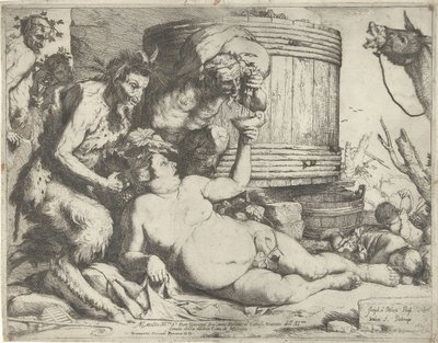 Silenus no barril de vinho de Jusepe de Ribera