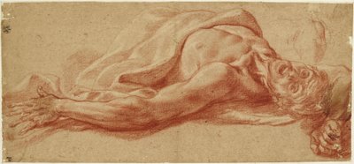 Estudo de uma figura masculina reclinada de Jusepe de Ribera