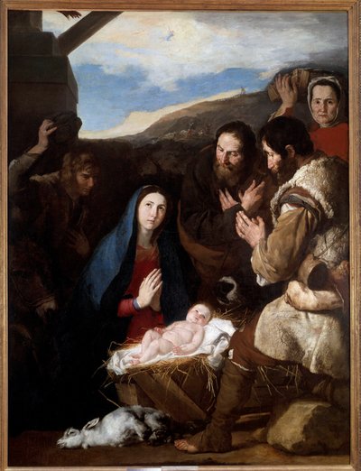 A Adoração dos Pastores Pintura de José de Ribera dit il Spagnoletto "os Espanhóis" (1591-1652) de Jusepe de Ribera