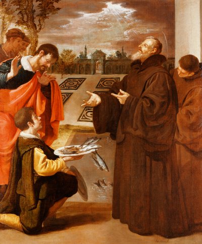 São Francisco de Paola abençoando o peixe, de Jusepe or Jose Leonardo