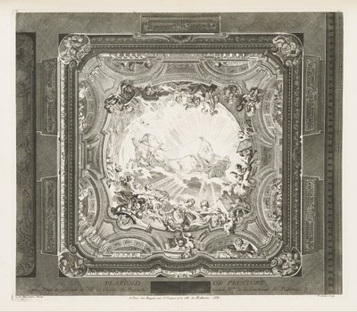 PINTURA DE TECTO; Teto do mesmo gabinete, 4ª Placa de Juste Aurèle Meissonnier