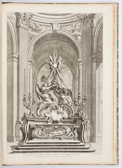Projeto para o Altar Mestre da Igreja de São Sulpício de Paris, placa 109, em Oeuvres de Juste-Aurèle Meissonnier (Obras de Juste-Aurèle Meissonnier) de Juste Aurèle Meissonnier