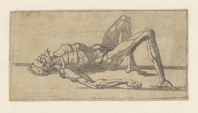 Homem nu, deitado de costas de Juste de Juste (attributed to)