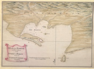 A PLAN of the HARBOUR and Parts of adjacent on the ISTHMUS of DARIEN where the SCOTCH COMPANY was settled. / I. Watson: Engenheiro: 1743. de Justly Watson