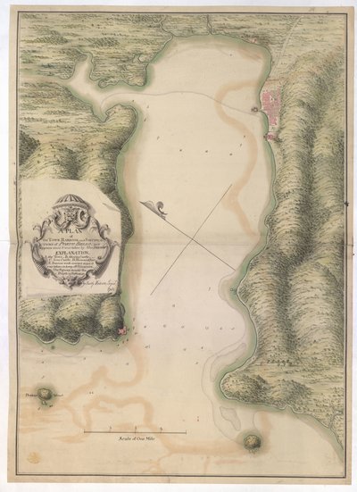 planta da cidade. HARBOUR and FORTIFICATIONS of PORTO BELLO. as it appears since it was taken by Adm: VERNON / Por Justly Watson; Enginr: 1742. de Justly Watson