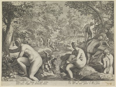 Mulheres e homens que tomam banho
Amore Letheo
Diferentes aspectos do amor (título da série) de Justus Sadeler (attributed to)