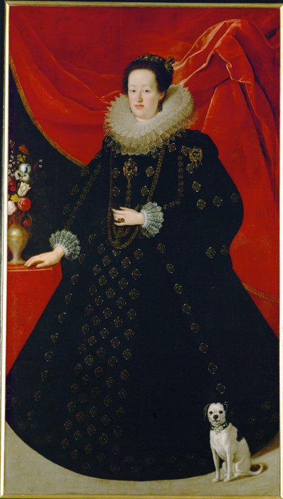 Eleonora Gonzaga, esposa do imperador Fernando III ... (pintura sobre tela) de Justus Sustermans