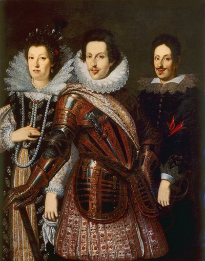 Retrato de Marie Madeleine da Áustria, Cosimo II e Ferdinand II de Medici, c.1640 de Justus Sustermans