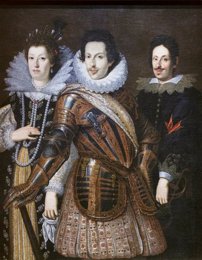 Cosimo II de Medici com a sua esposa Maria Madalena da Áustria e o seu filho Ferdinando II de Justus Suttermans