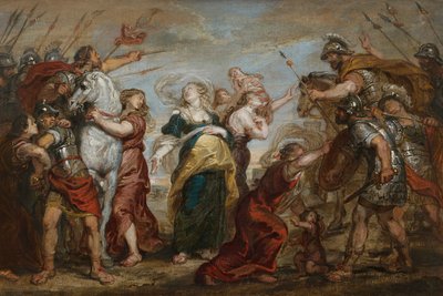 A reconciliação dos romanos e dos sabinos, c. 1655-1656. de Justus van Egmont
