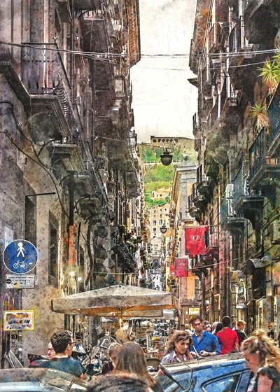 Rua animada de uma cidade histórica de Justyna Jaszke