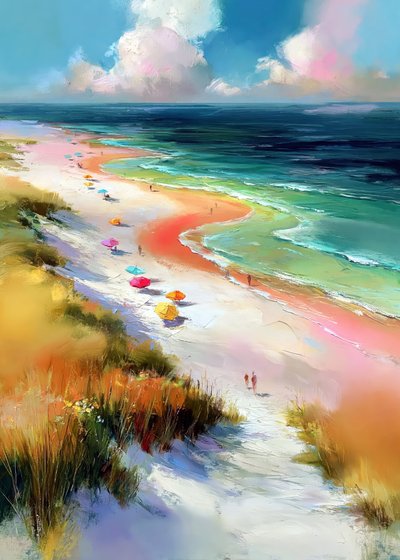 Um dia colorido na praia de Justyna Jaszke