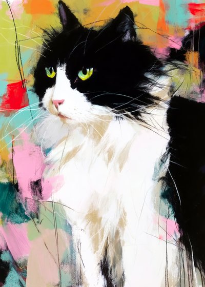 Retrato de um gato colorido de Justyna Jaszke