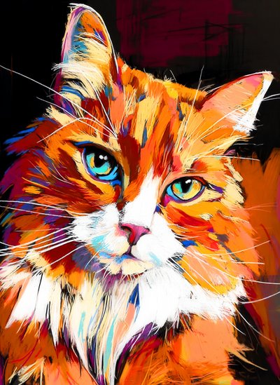 Retrato de um gato colorido de Justyna Jaszke