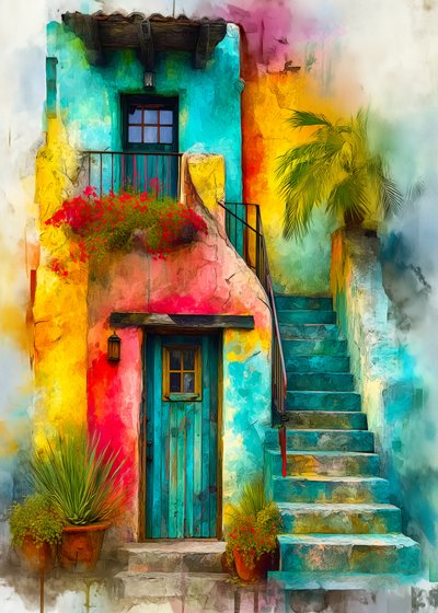 Escadas coloridas de uma casa de Justyna Jaszke