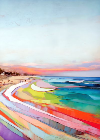 Praia do Pôr-do-Sol Colorida de Justyna Jaszke