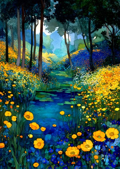 Riacho da Floresta em Flor de Justyna Jaszke