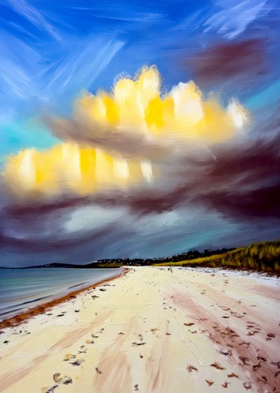 Nuvens douradas sobre a praia de Justyna Jaszke