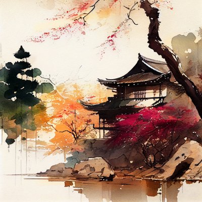 Templo japonês no outono de Justyna Jaszke