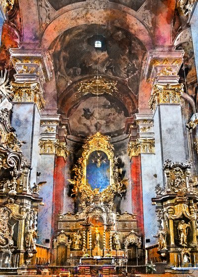 Interior ornamentado de uma igreja de Justyna Jaszke