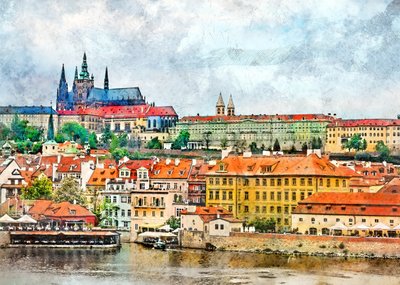 Vista do Castelo de Praga de Justyna Jaszke