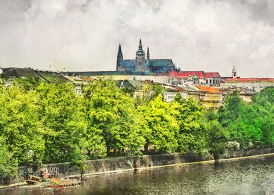 Castelo de Praga e o rio de Justyna Jaszke