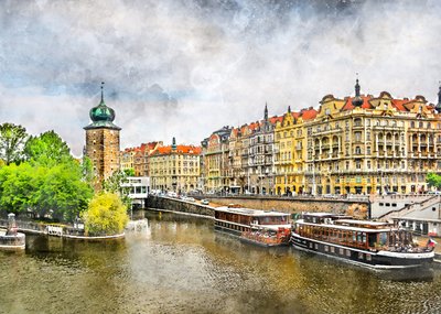 Vista da Cidade Velha de Praga de Justyna Jaszke
