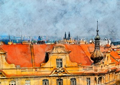 Vista do telhado de Praga de Justyna Jaszke