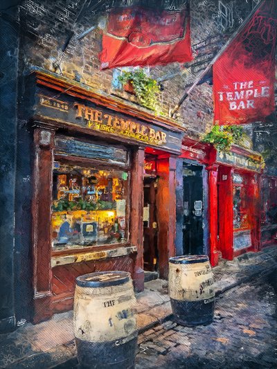 Noite em Temple Bar, em Dublin de Justyna Jaszke
