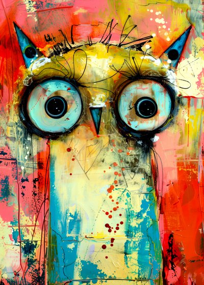 Coruja abstrata e vibrante de Justyna Jaszke