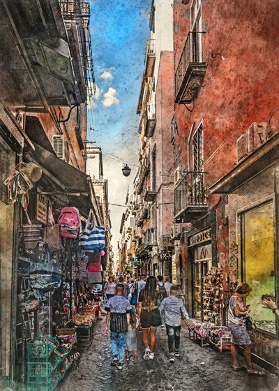 Rua animada da cidade de Justyna Jaszke