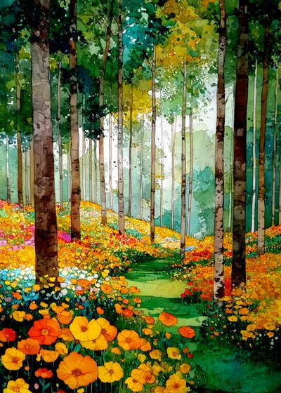 Caminho pela Floresta Vibrante de Justyna Jaszke