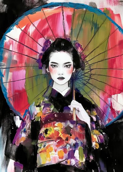 Guarda-chuva «Geisha» Vibrante de Justyna Jaszke