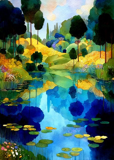 Reflexos vibrantes no lago de Justyna Jaszke
