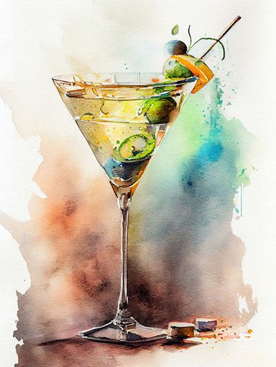 Pintura vibrante de um Martini de Justyna Jaszke