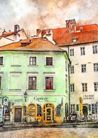 Café Europeu Watercolor de Justyna Jaszke