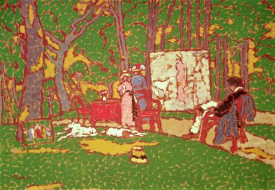 Pintando Lazarine e Anella no parque. Está quente, 1910 de József Rippl Rónai