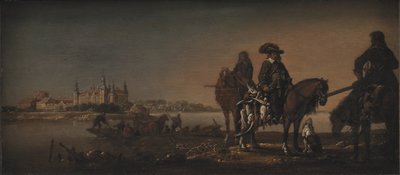 Príncipe Christian, o herdeiro aparente, caçando patos no castelo de Nykøbing de KMS 1530 Monogrammist A.M.