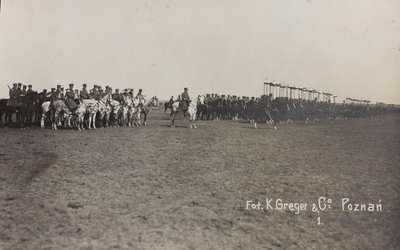 Álbum " Jack Bosio - Campanha de Guerra 1917-1920 ": Missão militar na Polónia (Varsóvia - Posen) marcham-abril 1919, uma bateria de cavalos em Posen (Poznan), 03-04/1919 (foto a p/b) de K. Greger