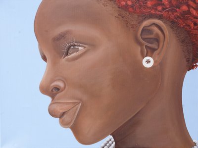 Brown Introspection, 2007 (óleo e acrílico sobre tela) de Kaaria Mucherera