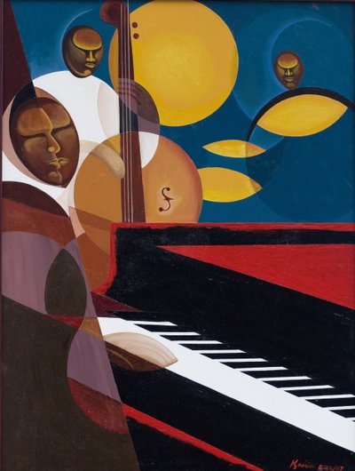 Cobalt Jazz, 2007 (óleo e acrílico sobre tela) de Kaaria Mucherera