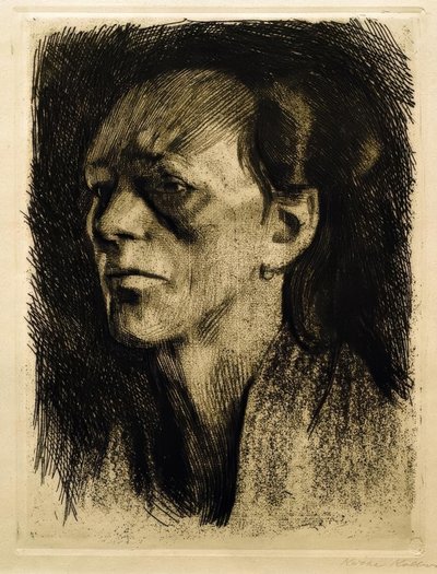 Mulher trabalhadora (com brinco) de Käthe Kollwitz